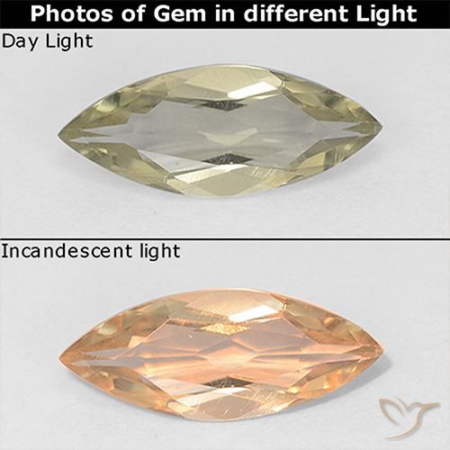 0.90ct Natural Luz amarela Diásporo com mudança de cor, Marquesa, VVS-VS