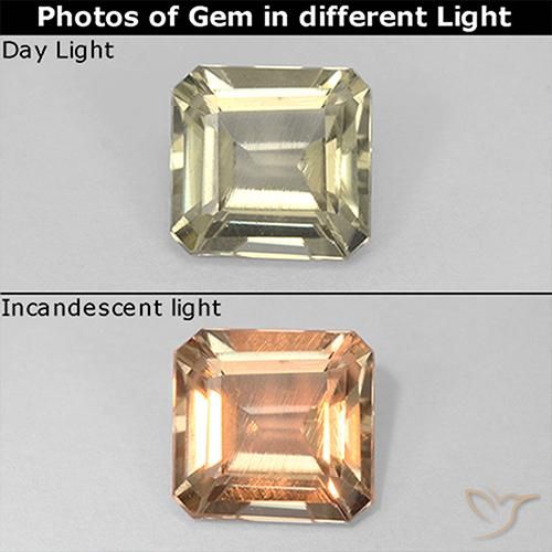 0.86ct Natural Luz amarela Diásporo com mudança de cor, Corte Esmeralda, VS