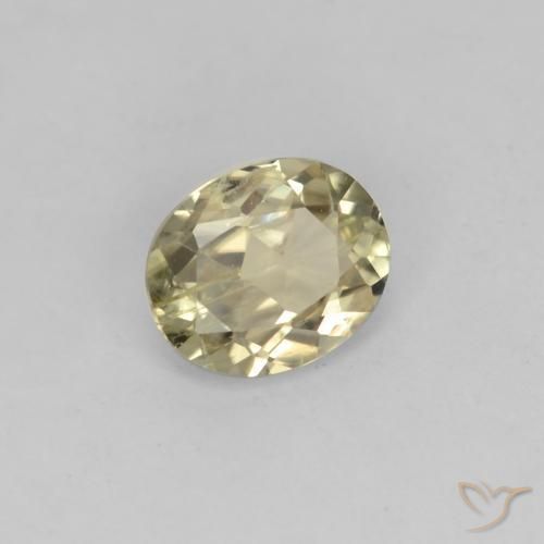 Diásporo com mudança de cor amarelo suave Natural 0.67ct, oval, VS