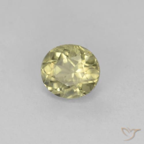 Diásporo com mudança de cor amarelo bege Natural 0.72ct, oval, VS