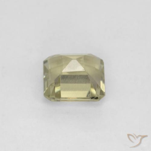 Diasporo de mudança de cor amarelo natural 0,80ct, corte esmeralda, VS