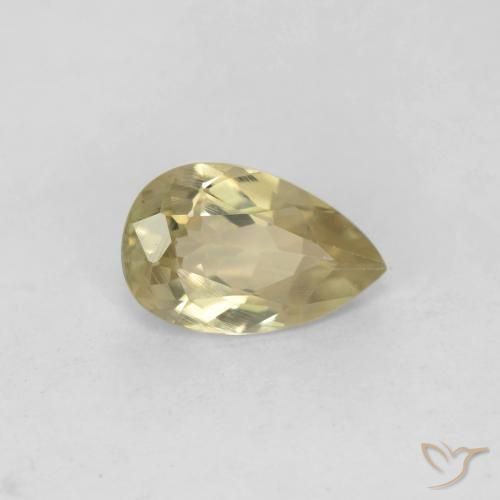 Diásporo com mudança de cor amarelo suave Natural 0.71ct, Formato de pêra, VS