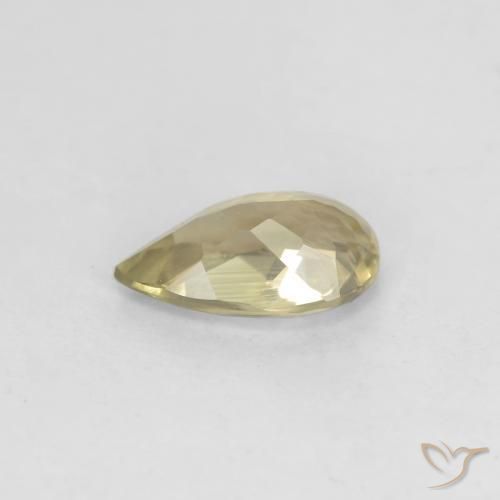 Diásporo com mudança de cor amarelo suave Natural 0.71ct, Formato de pêra, VS