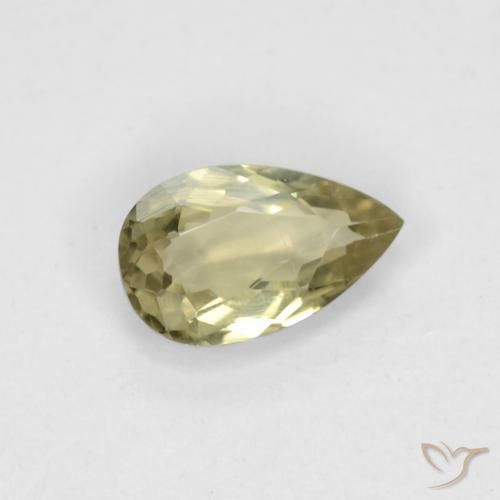 Diásporo com mudança de cor Amarelo claro Natural 0.70ct, Formato de pêra, VS