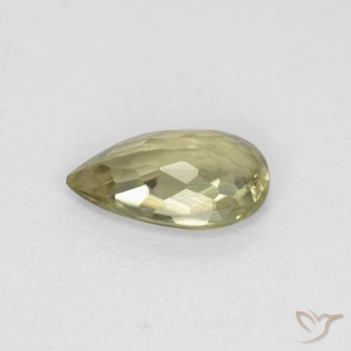 Diásporo com mudança de cor Amarelo claro Natural 0.70ct, Formato de pêra, VS