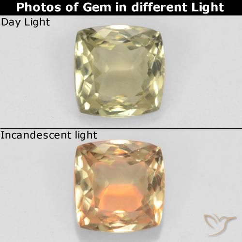0.90ct Natural Luz amarela Diásporo com mudança de cor, Almofada, VS