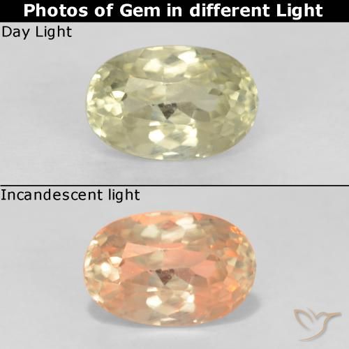 0.78ct Natural Luz amarela Diásporo com mudança de cor, oval, VS