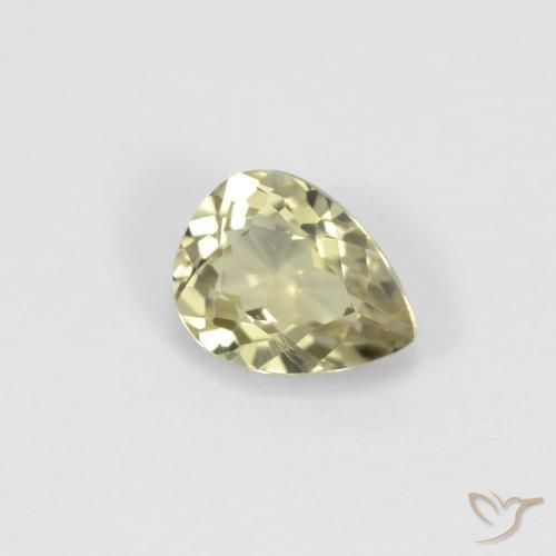 Diásporo com mudança de cor Luz amarela Natural 0.60ct, Formato de pêra, VVS-VS