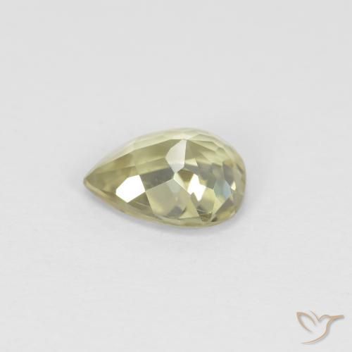 Diásporo com mudança de cor Luz amarela Natural 0.60ct, Formato de pêra, VVS-VS