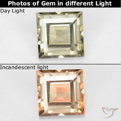 0.74ct Natural Amarelo claro Diásporo com mudança de cor, Quadrado, VS