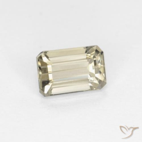 Diásporo com mudança de cor Amarelo Muito Pálido Natural 0.95ct, Corte Octógono / Esmeralda, VVS-VS