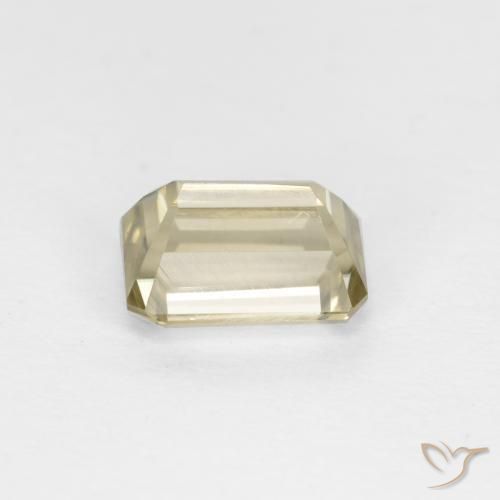 Diásporo com mudança de cor Amarelo Muito Pálido Natural 0.95ct, Corte Octógono / Esmeralda, VVS-VS