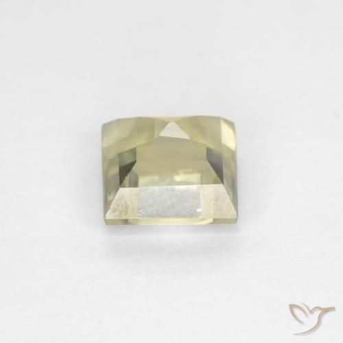 Diásporo com mudança de cor amarelo bege Natural 0.90ct, Quadrado, VVS-VS