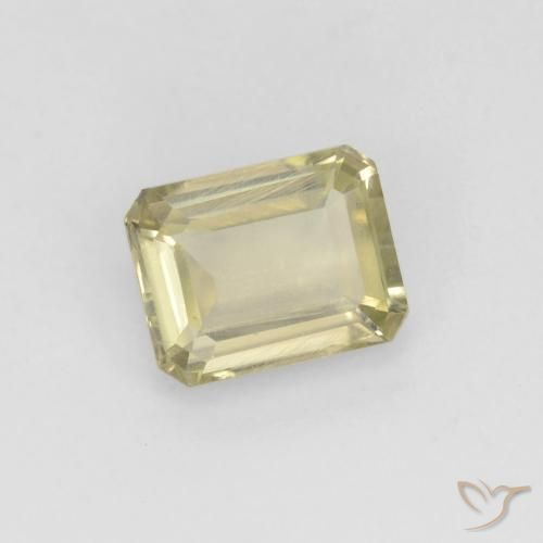 Diásporo com mudança de cor amarelo bege Natural 0.82ct, Corte Octógono / Esmeralda, VS
