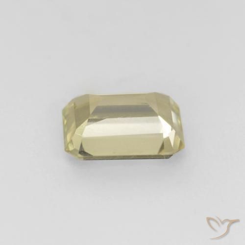 Diásporo com mudança de cor amarelo bege Natural 0.82ct, Corte Octógono / Esmeralda, VS