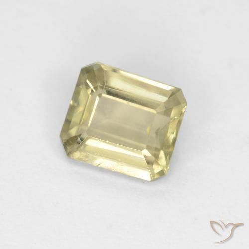 Diásporo com mudança de cor amarelo bege Natural 0.94ct, Corte Octógono / Esmeralda, VS