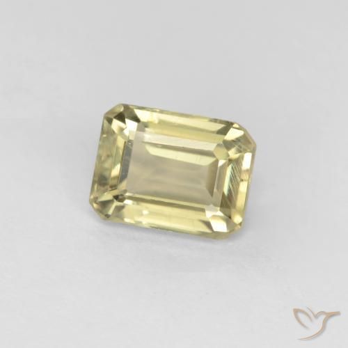 Diásporo com mudança de cor Amarelo Muito Pálido Natural 0.80ct, Corte Octógono / Esmeralda, VS