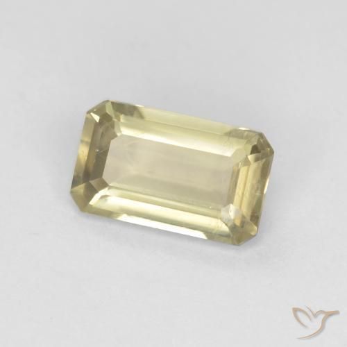 Diásporo com mudança de cor Amarelo Muito Pálido Natural 0.90ct, Corte Octógono / Esmeralda, VS
