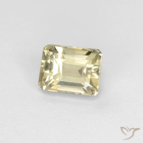Diásporo com mudança de cor amarelo bege Natural 0.85ct, Corte Octógono / Esmeralda, VS