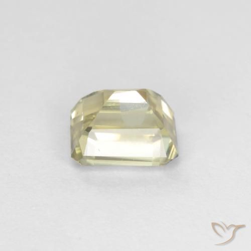 Diásporo com mudança de cor amarelo bege Natural 0.85ct, Corte Octógono / Esmeralda, VS