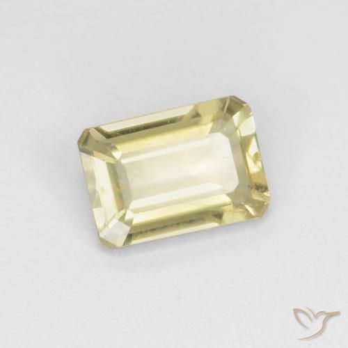 Diásporo com mudança de cor Amarelo muito claro Natural 0.85ct, Corte Octógono / Esmeralda, VVS-VS