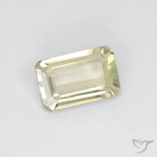 Diásporo com mudança de cor Amarelo claro Natural 0.68ct, Corte Octógono / Esmeralda, VVS-VS