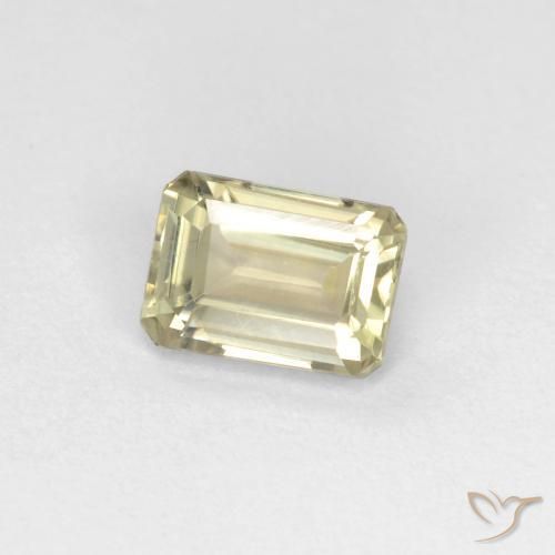 Diásporo com mudança de cor Amarelo muito claro Natural 0.72ct, Corte Octógono / Esmeralda, VVS-VS