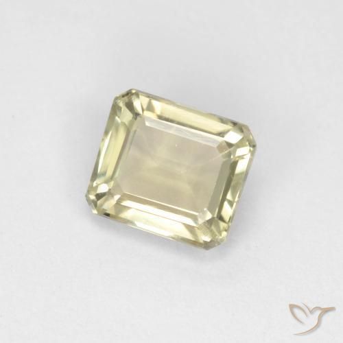 Diásporo com mudança de cor Amarelo Muito Pálido Natural 0.94ct, Corte Octógono / Esmeralda, VS