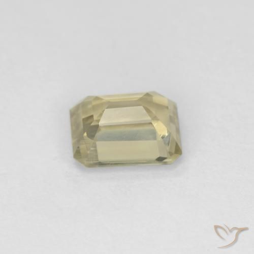 Diásporo com mudança de cor amarelo bege Natural 0.79ct, Corte Octógono / Esmeralda, VS