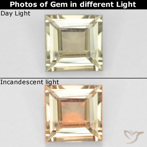 0.70ct Natural Amarelo muito claro Diásporo com mudança de cor, Quadrado, VS
