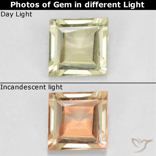 0.45ct Natural Luz amarela Diásporo com mudança de cor, Quadrado, VS