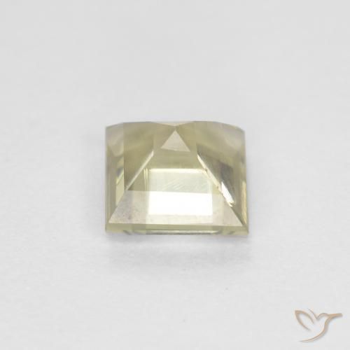 Diásporo com mudança de cor Amarelo claro Natural 0.50ct, Quadrado, VS