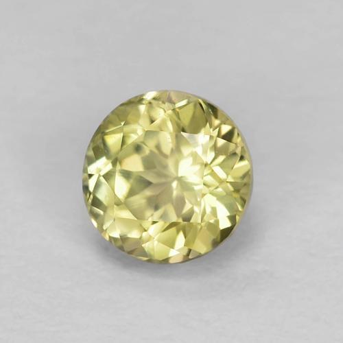 Diasporo de mudança de cor amarelo natural 0,64ct, corte redondo, VVS