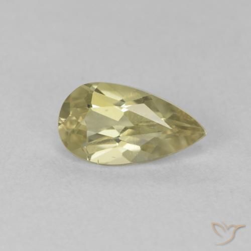 Diásporo com mudança de cor amarelo médio Natural 0.76ct, Formato de pêra, VVS
