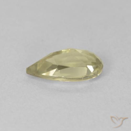 Diásporo com mudança de cor amarelo médio Natural 0.76ct, Formato de pêra, VVS