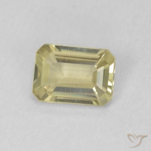 Diásporo com mudança de cor Luz amarela Natural 0.74ct, Corte Octógono / Esmeralda, VVS