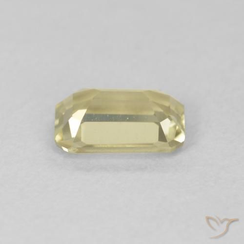 Diásporo com mudança de cor Luz amarela Natural 0.74ct, Corte Octógono / Esmeralda, VVS