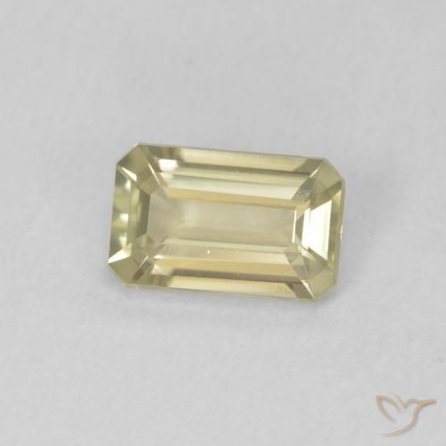 Diásporo com mudança de cor amarelo suave Natural 0.81ct, Corte Octógono / Esmeralda, VVS
