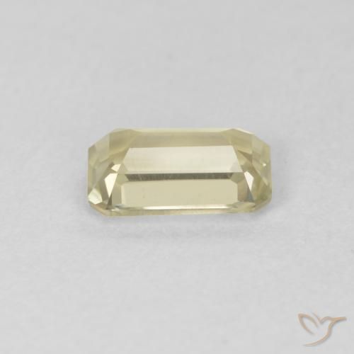 Diásporo com mudança de cor amarelo suave Natural 0.81ct, Corte Octógono / Esmeralda, VVS