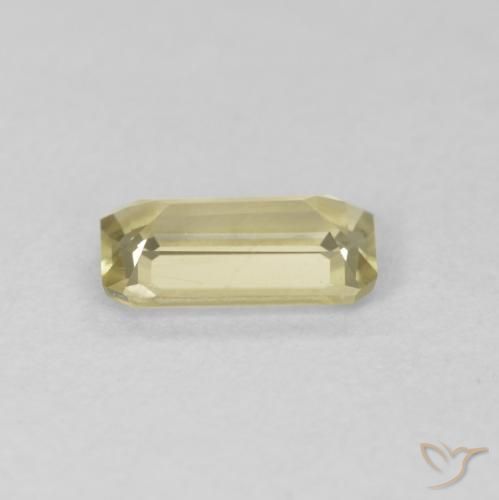 Diásporo com mudança de cor amarelo suave Natural 0.71ct, Corte Octógono / Esmeralda, VVS