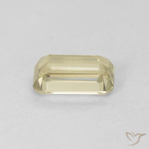 Diásporo com mudança de cor amarelo suave Natural 0.74ct, Corte Octógono / Esmeralda, VVS