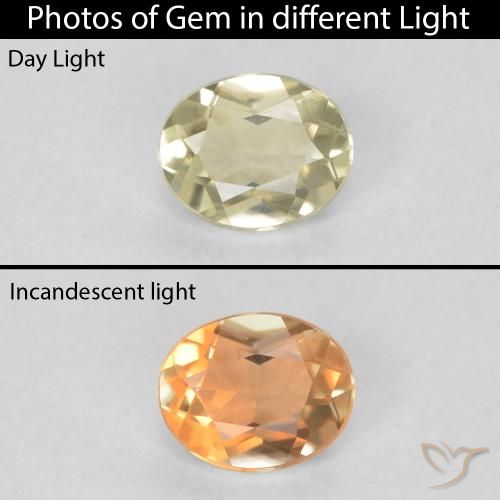 0.32ct Natural Luz amarela Diásporo com mudança de cor, oval, VVS