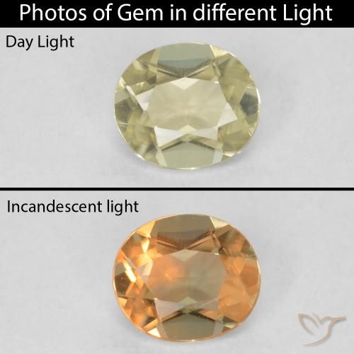 0.30ct Natural Luz amarela Diásporo com mudança de cor, oval, VVS