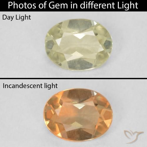 0.36ct Natural Luz amarela Diásporo com mudança de cor, oval, VVS