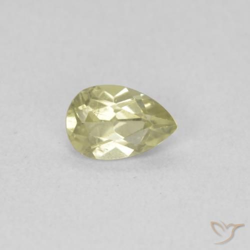 Diásporo com mudança de cor amarelo médio Natural 0.44ct, Formato de pêra, VS