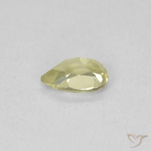Diásporo com mudança de cor amarelo médio Natural 0.44ct, Formato de pêra, VS
