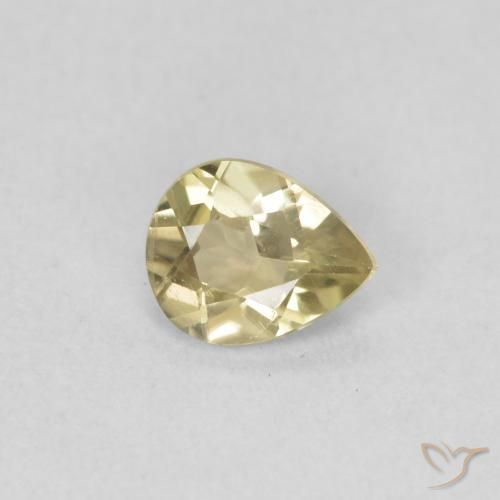Diásporo com mudança de cor Luz amarela Natural 0.60ct, Formato de pêra, VS