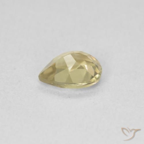 Diásporo com mudança de cor Luz amarela Natural 0.60ct, Formato de pêra, VS