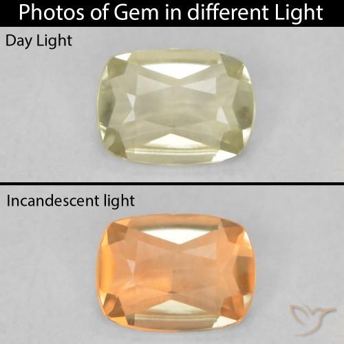 0.45ct Natural Luz amarela Diásporo com mudança de cor, Almofada, VVS