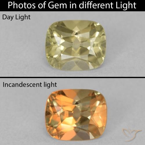 0.87ct Natural Luz amarela Diásporo com mudança de cor, Almofada, VVS